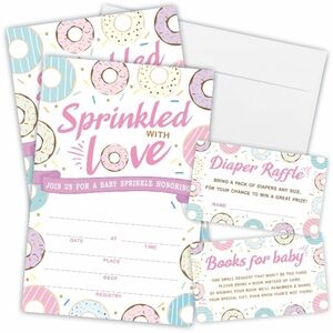 Sprinkled Love Invitations Cards with envelopes